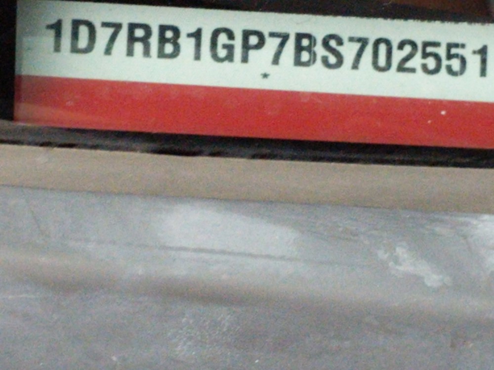 2011 Dodge Ram 1500 - VIN Plate
