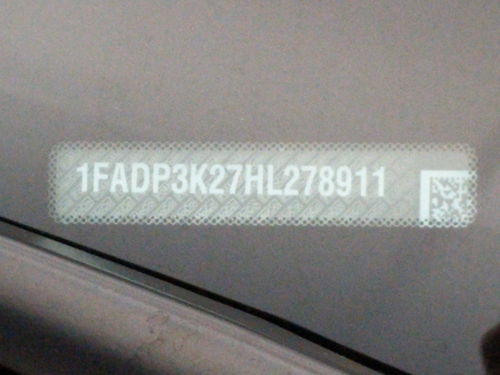 2017 Ford Focus - VIN Plate