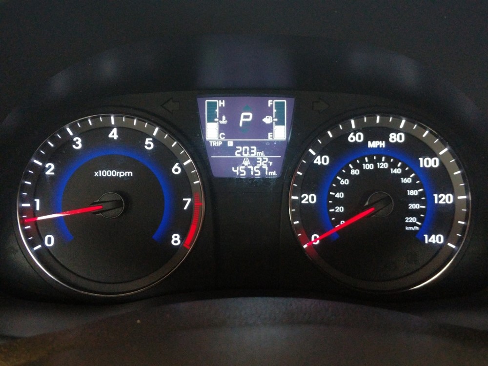 2017 Hyundai Accent - Odometer Close Up