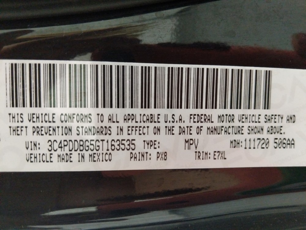 2016 Dodge Journey - VIN Plate
