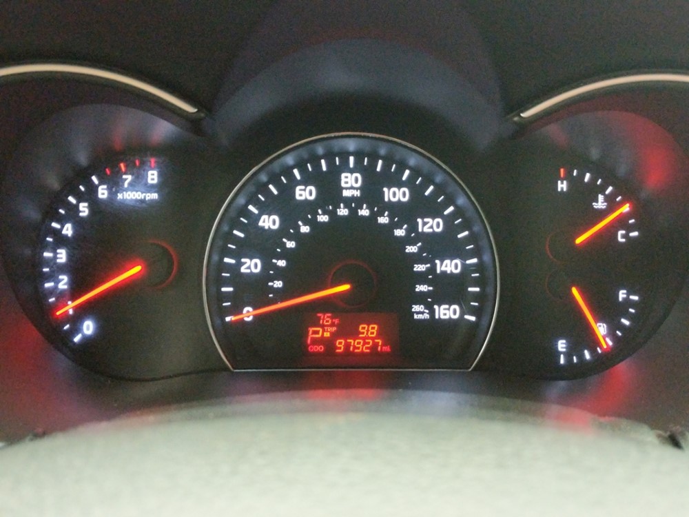2015 Kia Sorento - Odometer Close Up