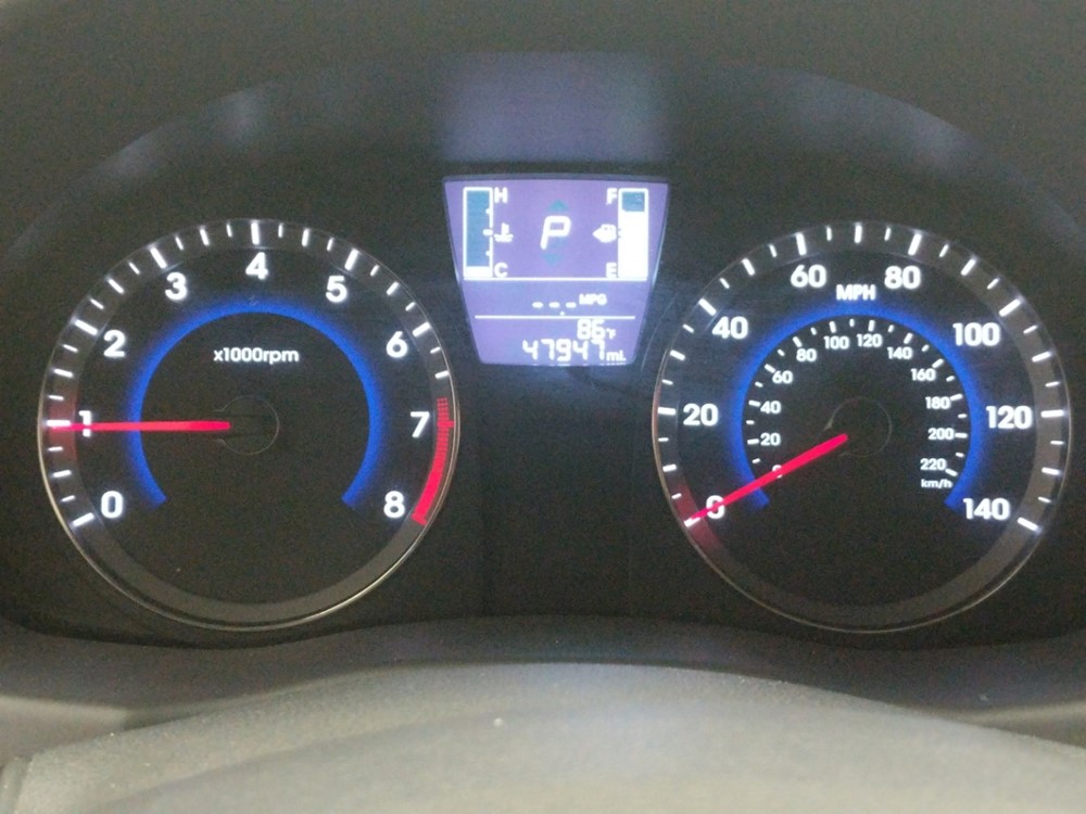 2017 Hyundai Accent - Odometer Close Up