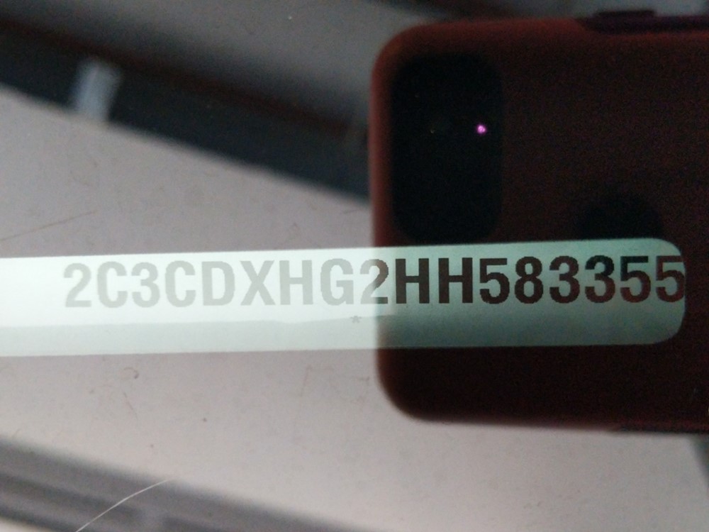 2017 Dodge Charger - VIN Plate