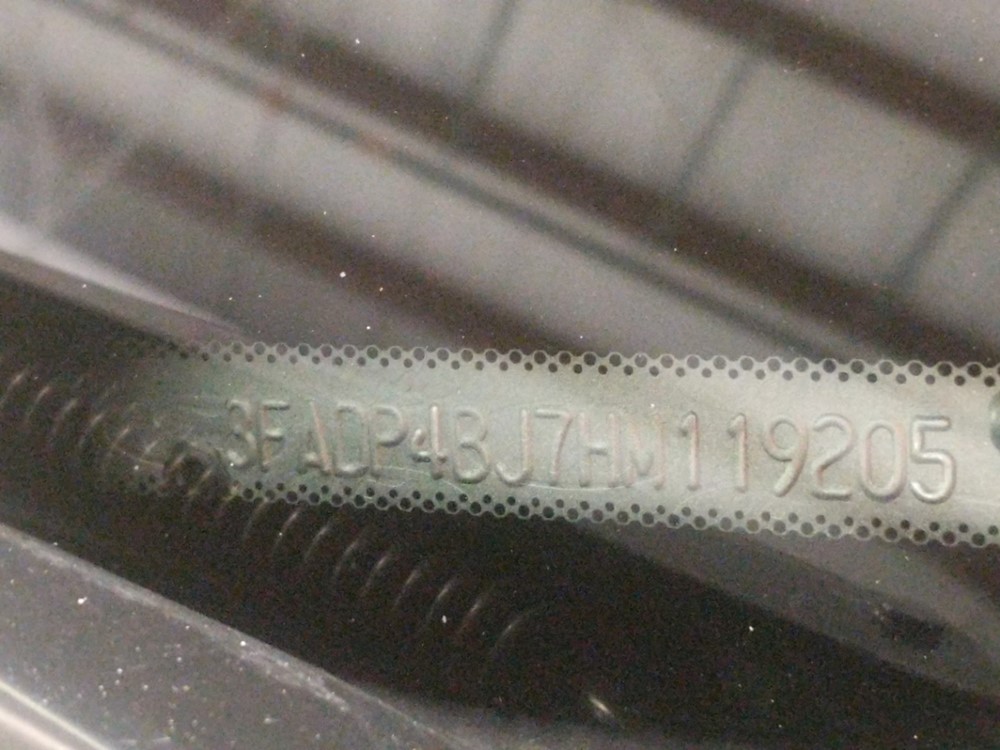 2017 Ford Fiesta - VIN Plate