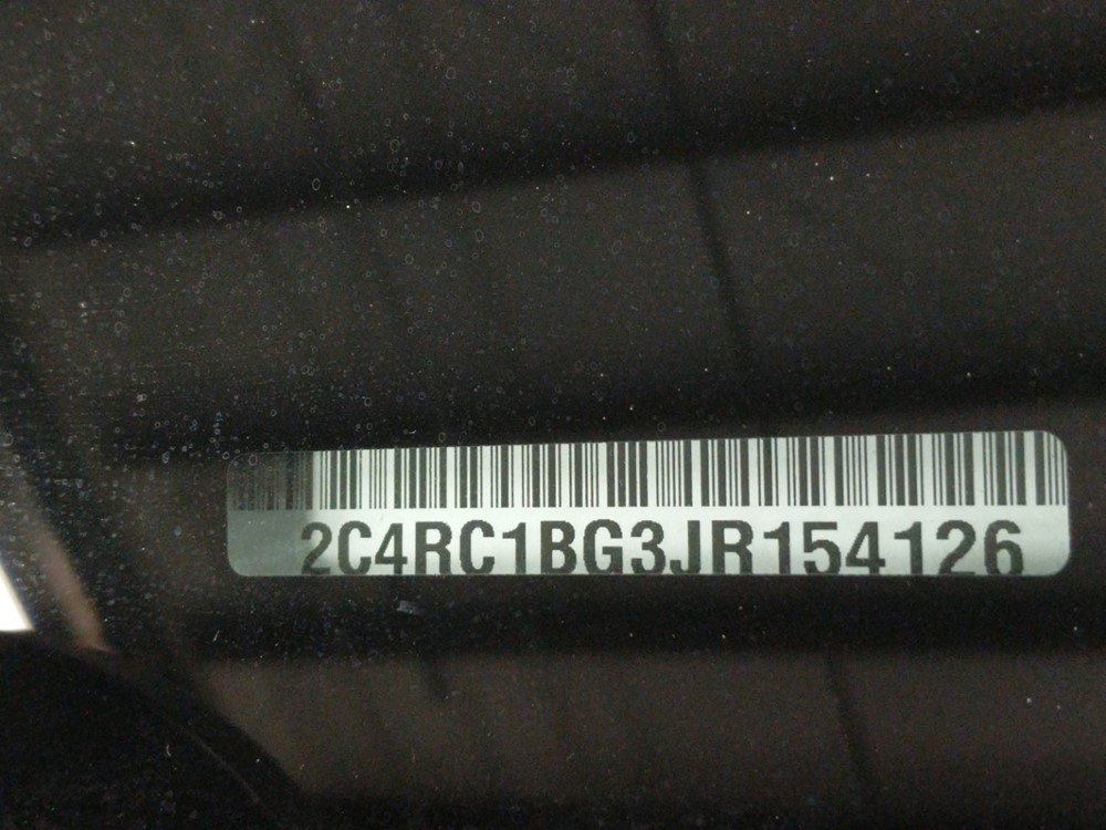 2018 Chrysler Pacifica - VIN Plate