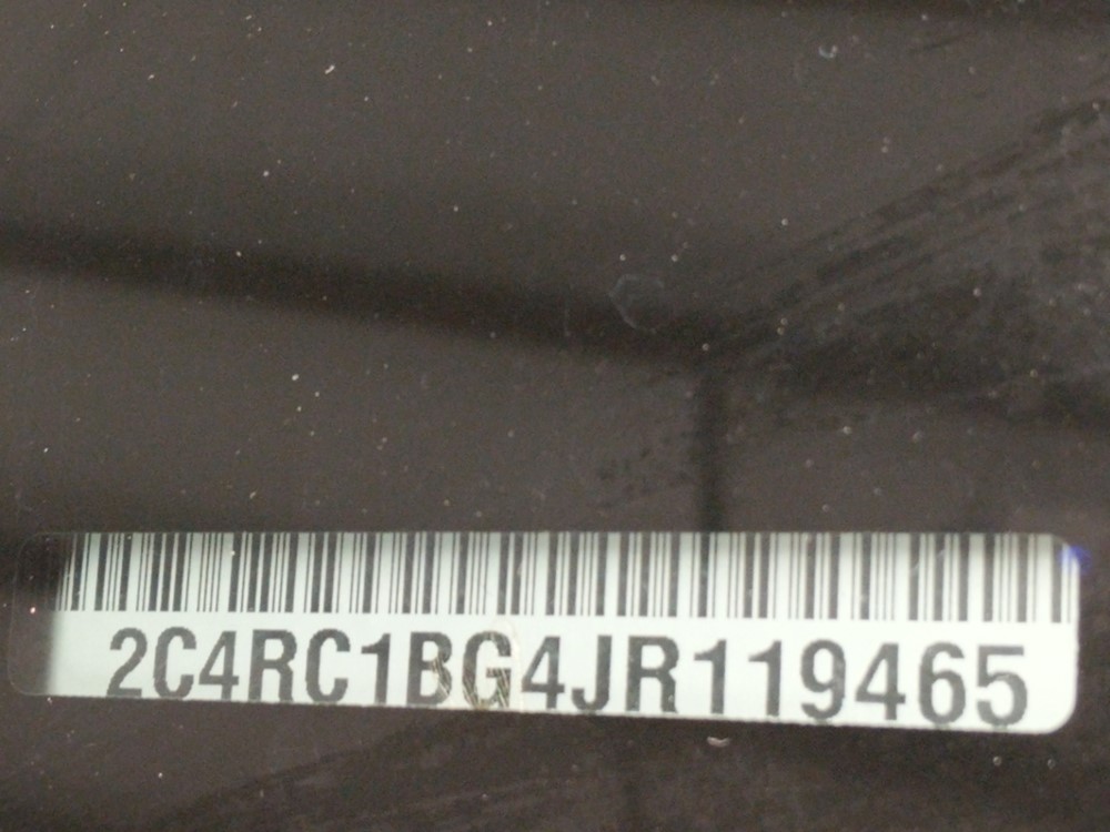 2018 Chrysler Pacifica - VIN Plate