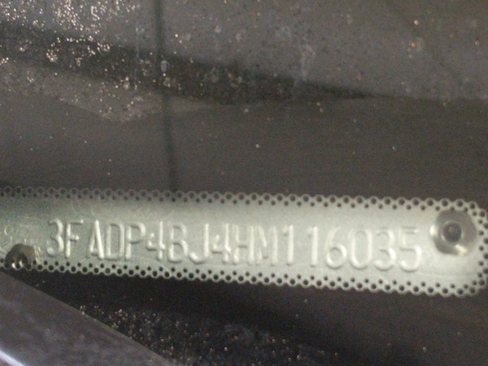 2017 Ford Fiesta - VIN Plate