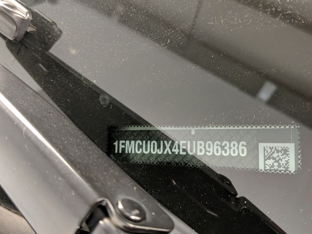 2014 Ford Escape - VIN Plate