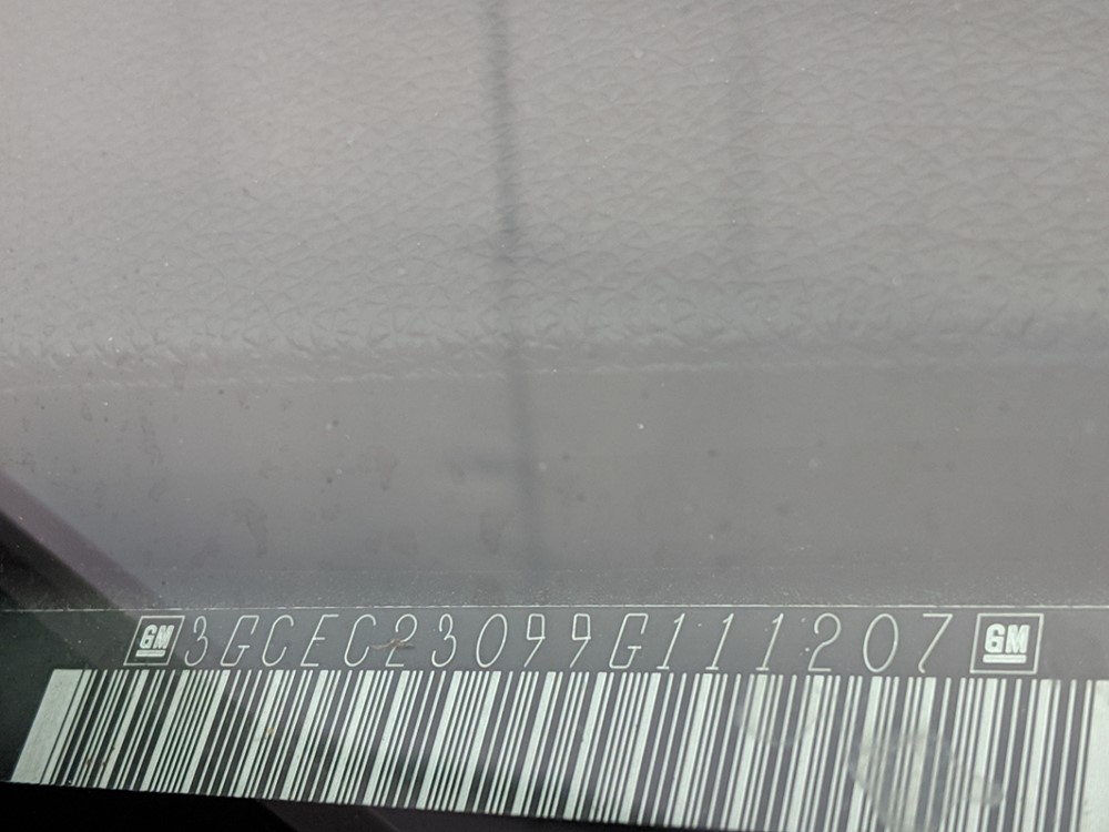 2009 Chevrolet Silverado 1500 - VIN Plate