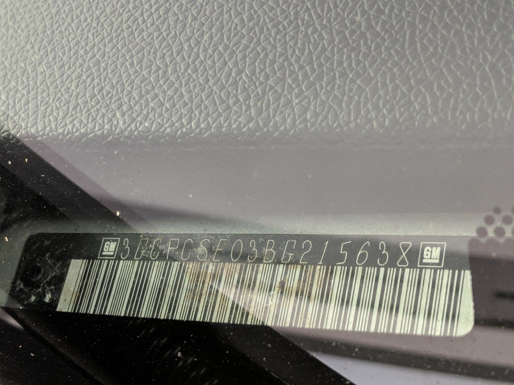 2011 Chevrolet Silverado 1500 - VIN Plate