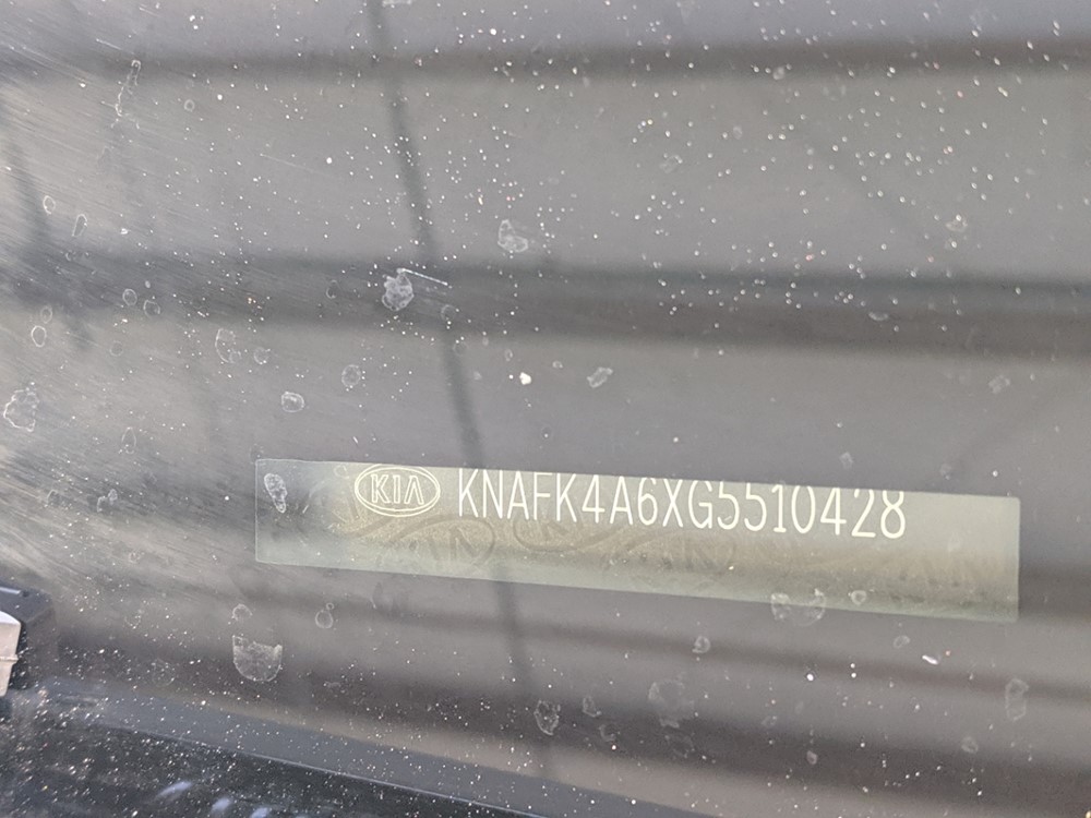 2016 Kia Forte - VIN Plate