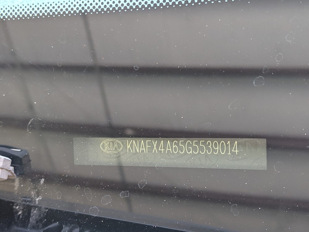 2016 Kia Forte - VIN Plate