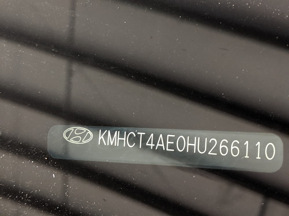 2017 Hyundai Accent - VIN Plate