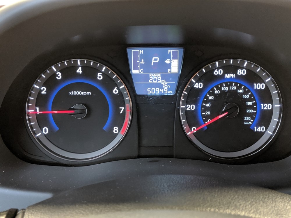 2017 Hyundai Accent - Odometer Close Up
