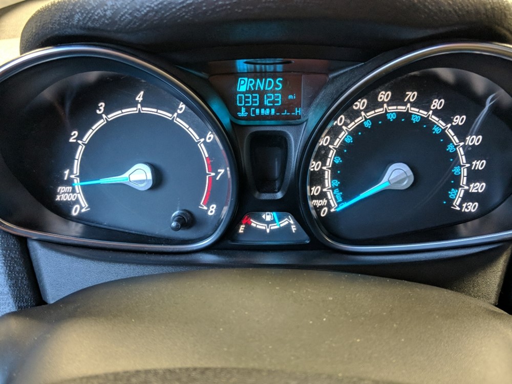 2018 Ford Fiesta - Odometer Close Up