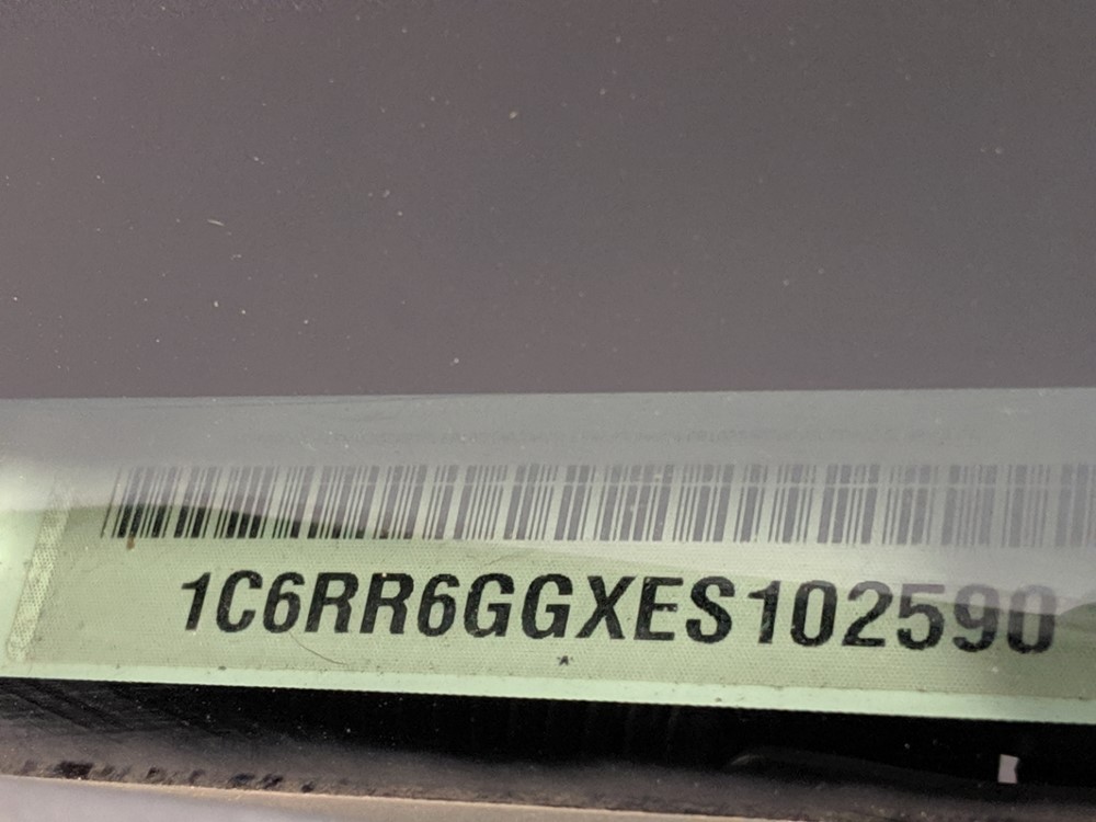2014 Dodge Ram 1500 - VIN Plate