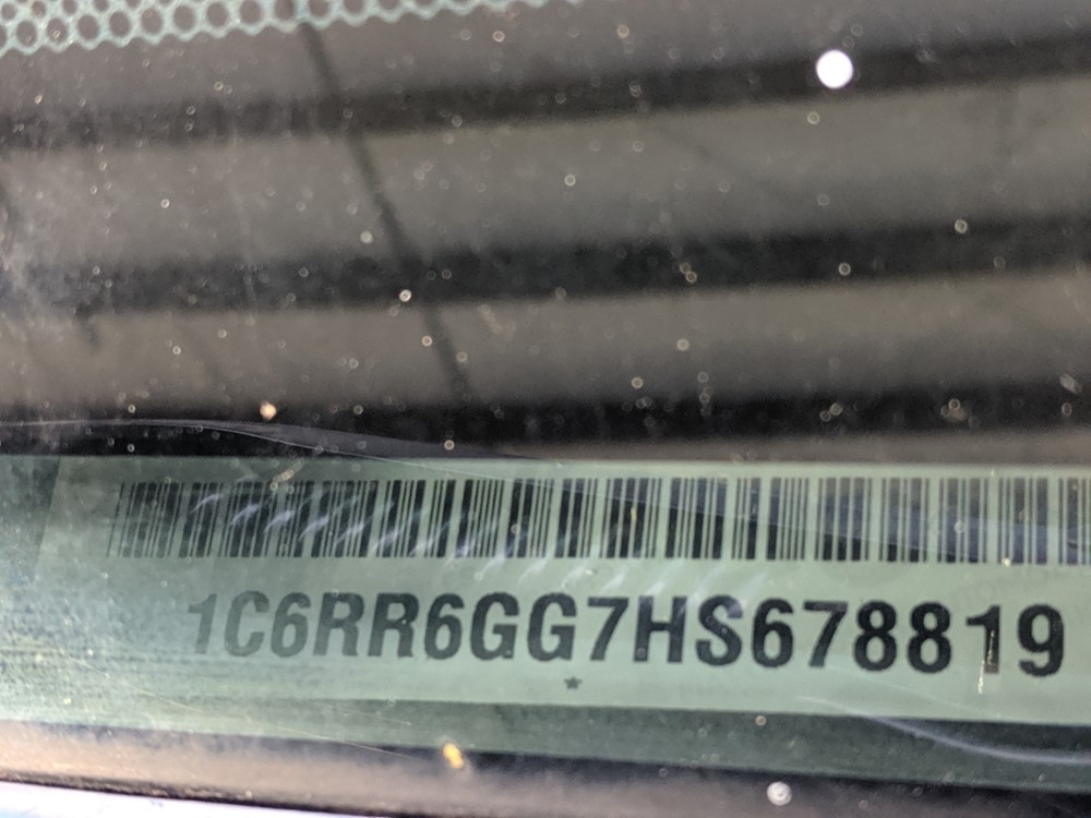 2017 Dodge Ram 1500 - VIN Plate
