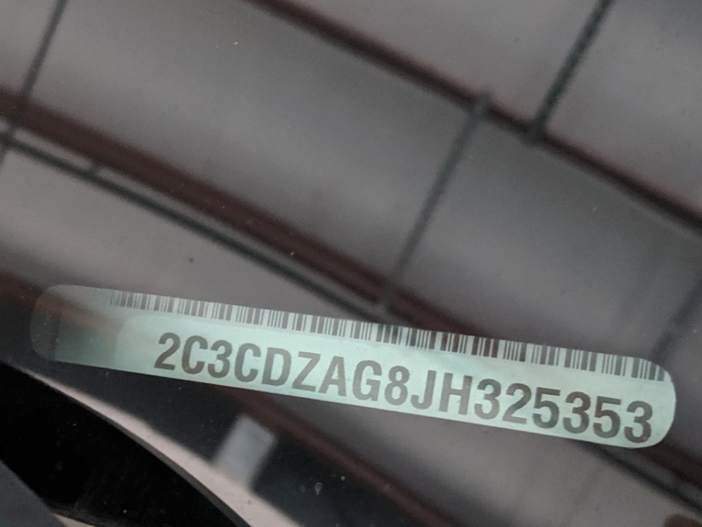 2018 Dodge Challenger - VIN Plate
