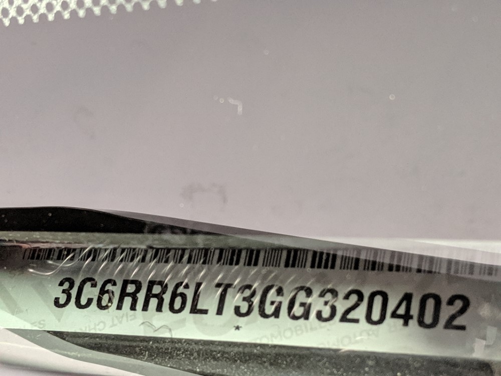 2016 Dodge Ram 1500 - VIN Plate