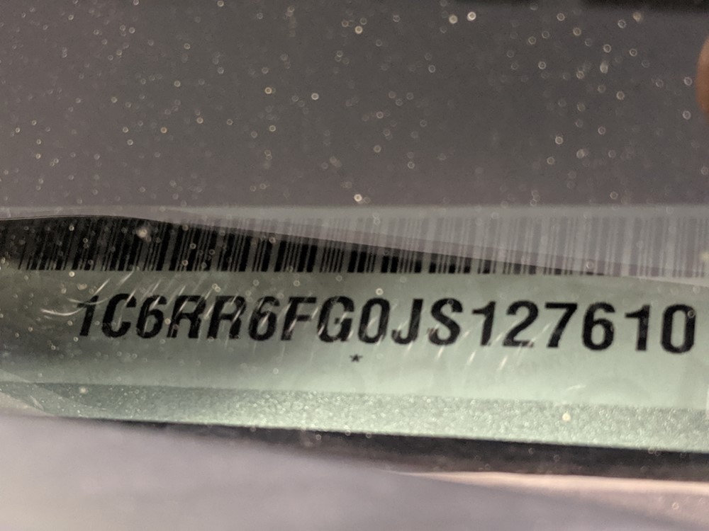 2018 Dodge Ram 1500 - VIN Plate
