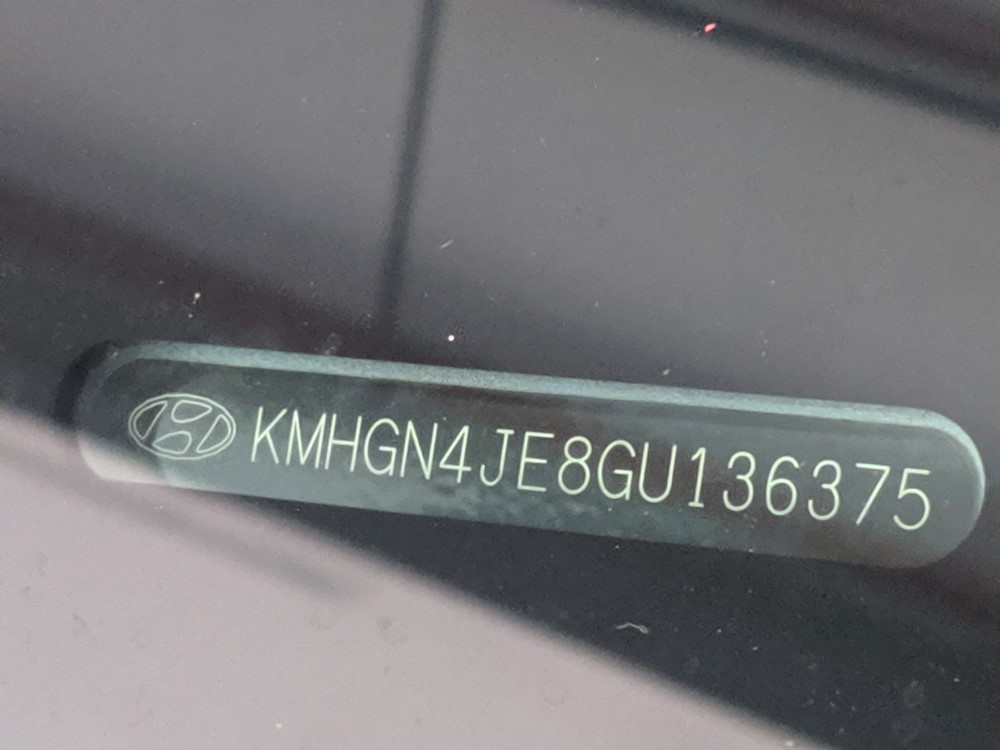 2016 Hyundai Genesis - VIN Plate