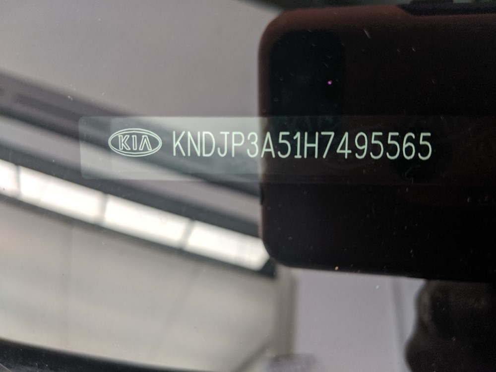 2017 Kia Soul - VIN Plate