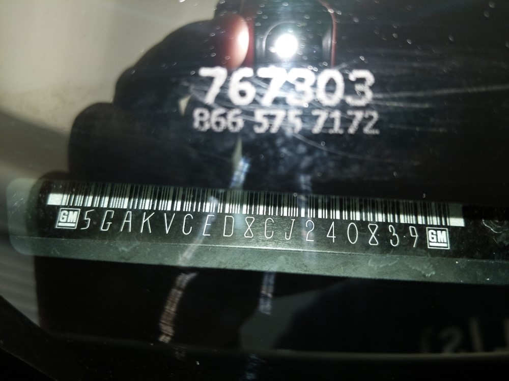 2012 Buick Enclave - VIN Plate
