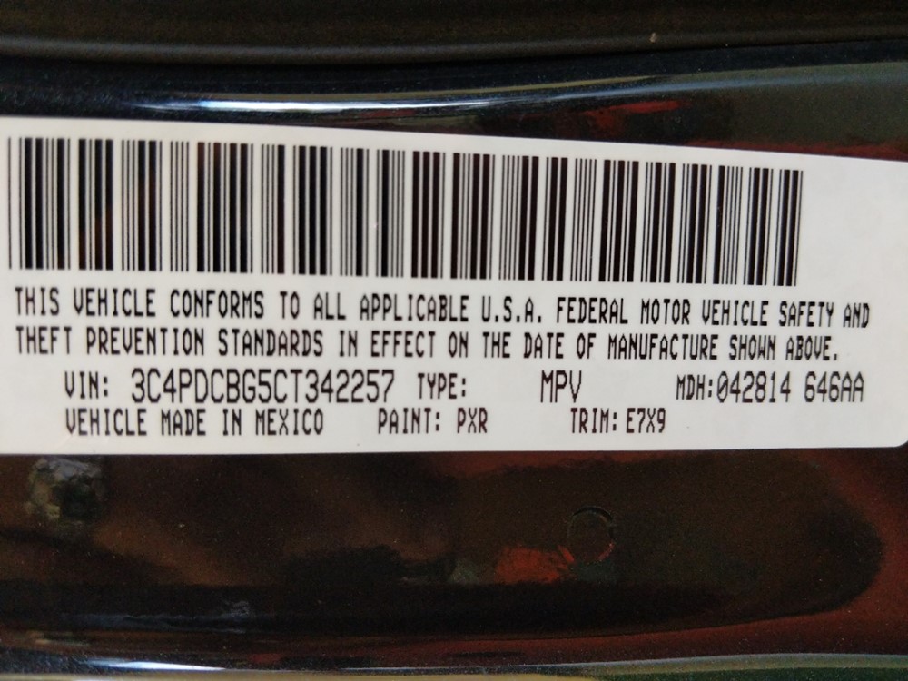 2012 Dodge Journey - VIN Plate