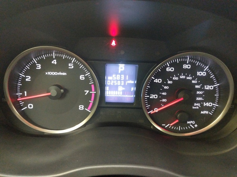 2016 Subaru Impreza - Odometer Close Up