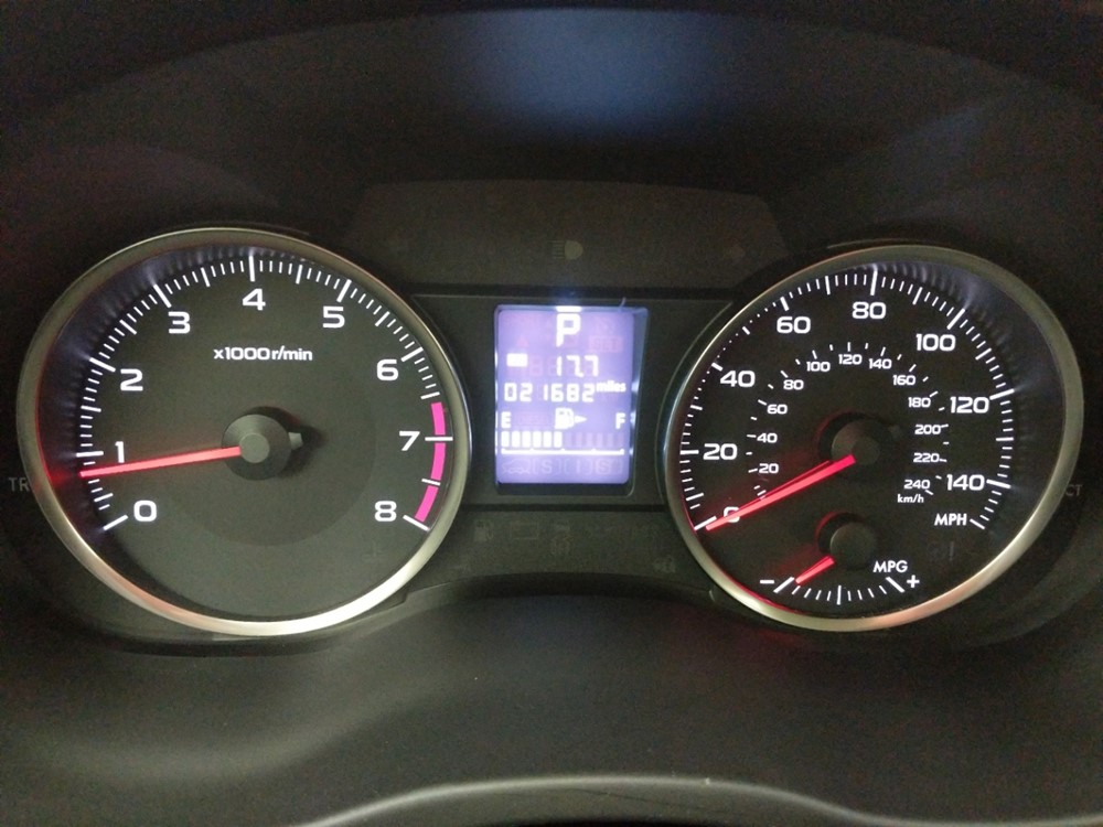 2015 Subaru Impreza - Odometer Close Up