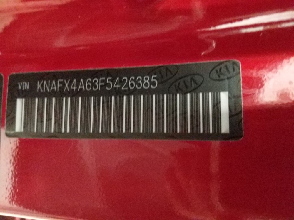 2015 Kia Forte - VIN Plate