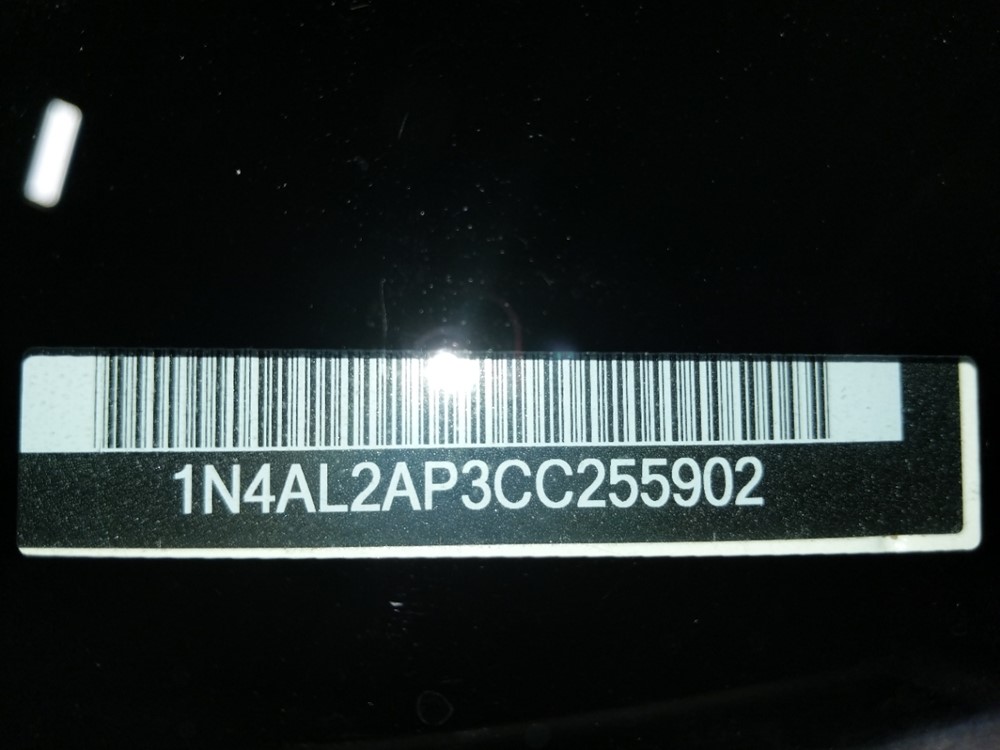 2012 Nissan Altima - VIN Plate