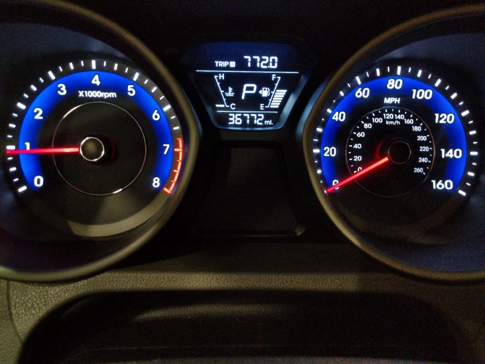 2016 Hyundai Elantra - Odometer Close Up