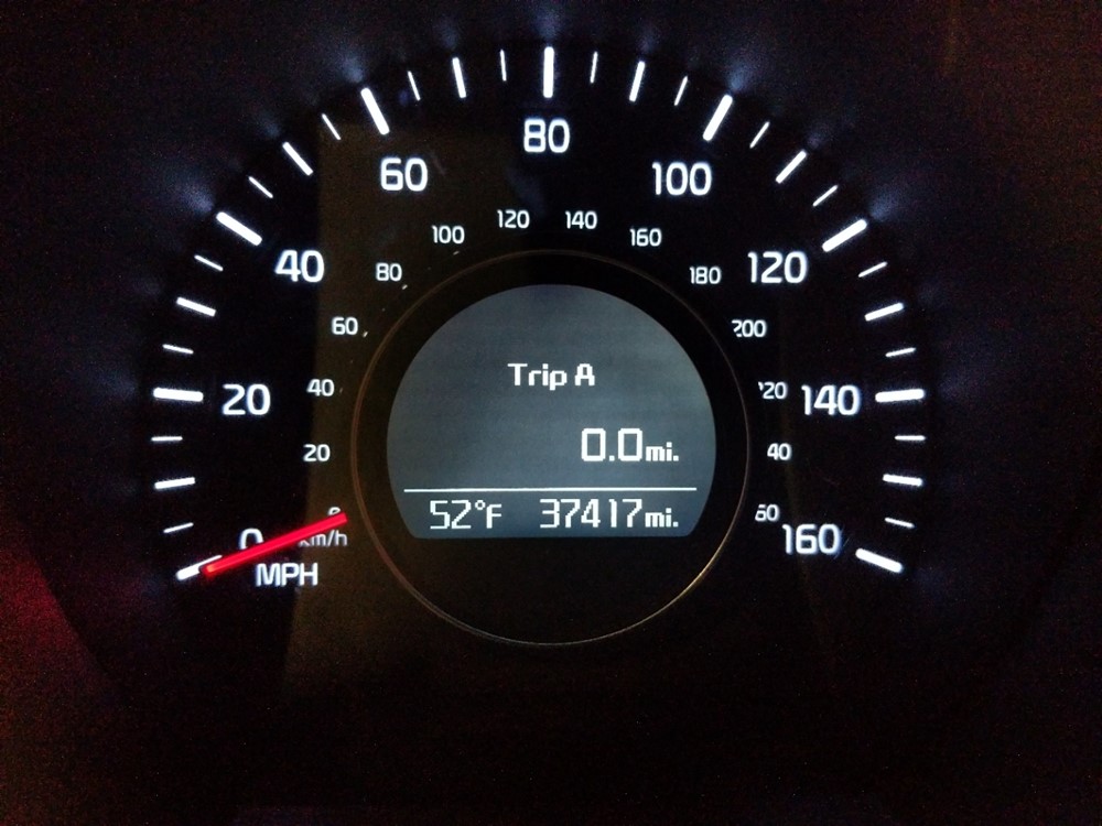 2015 Kia Optima - Odometer Close Up