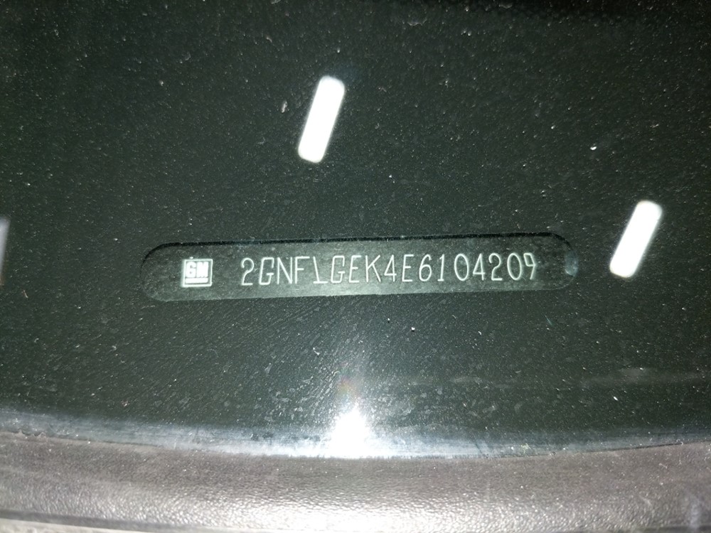 2014 Chevrolet Equinox - VIN Plate