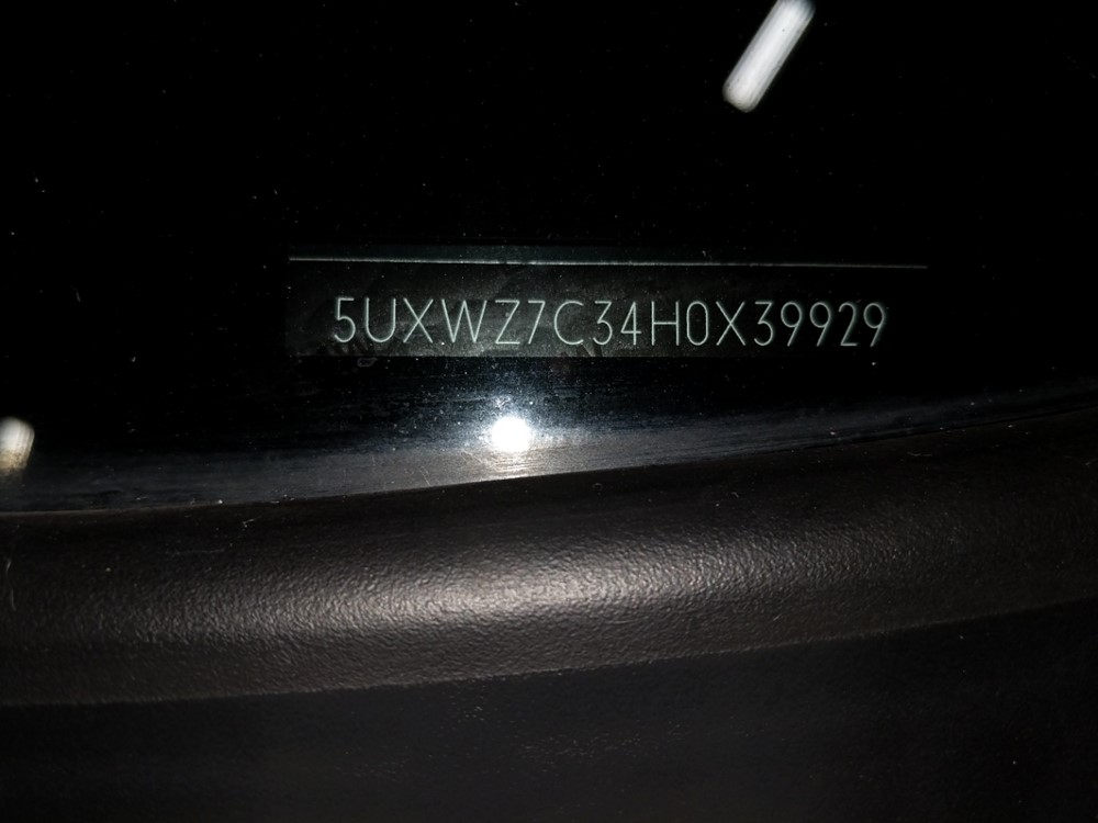 2017 BMW X3 - VIN Plate