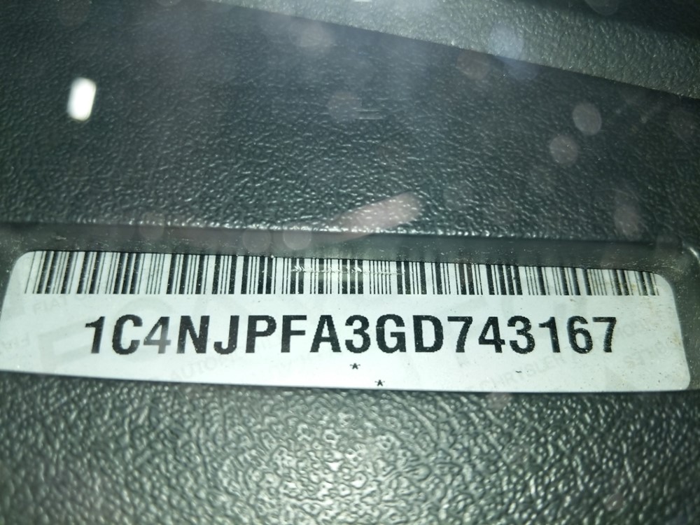 2016 Jeep Patriot - VIN Plate