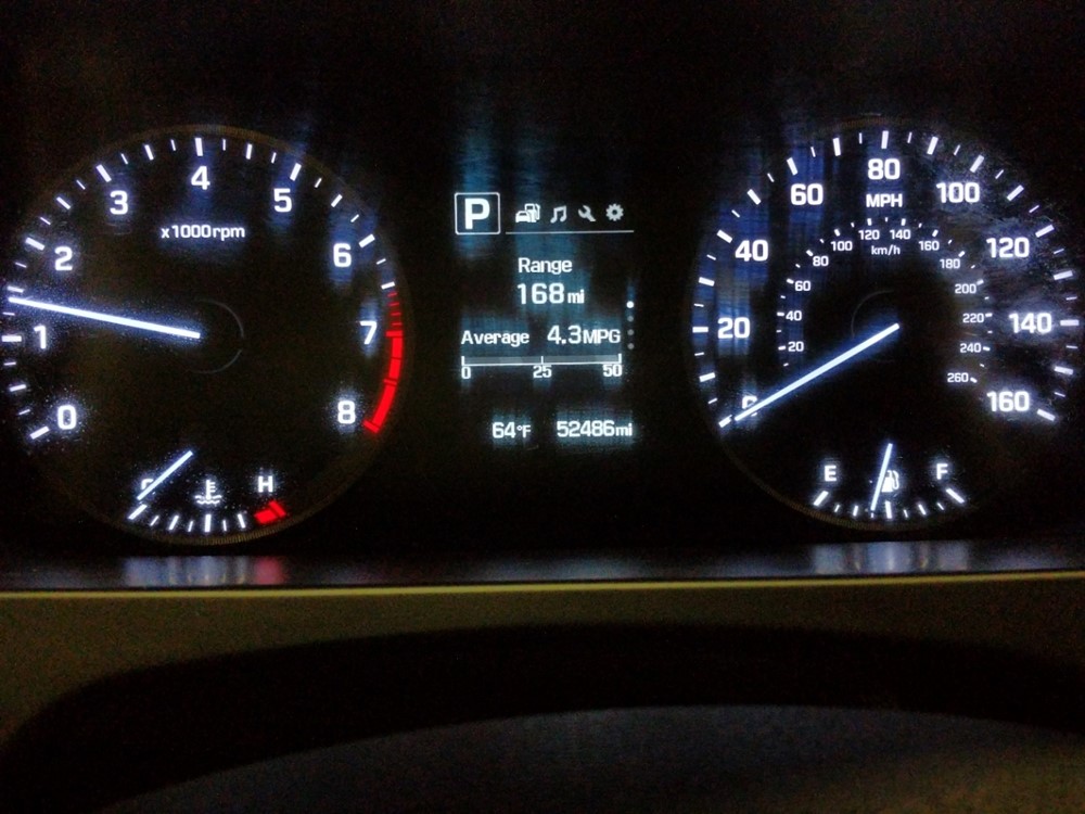 2015 Hyundai Sonata - Odometer Close Up