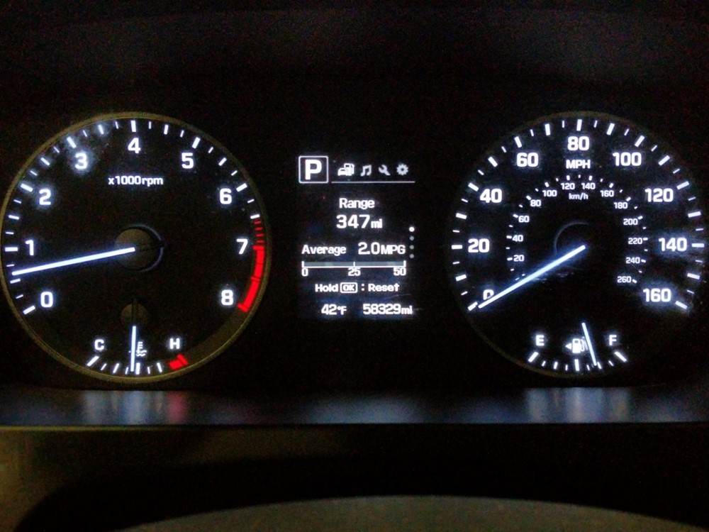 2015 Hyundai Sonata - Odometer Close Up