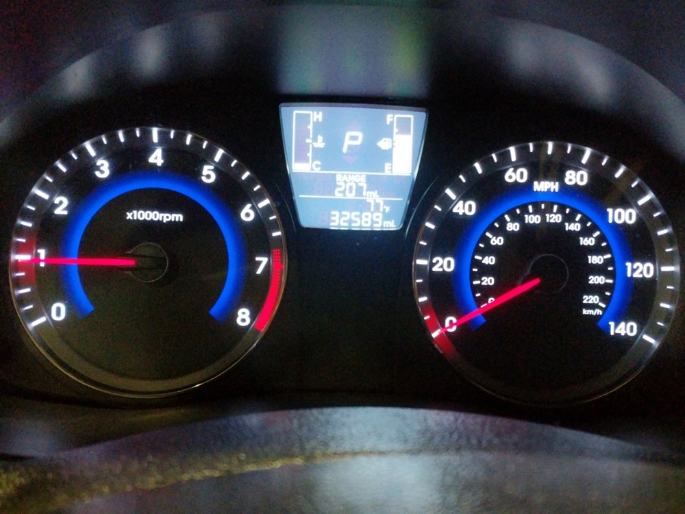 2017 Hyundai Accent - Odometer Close Up