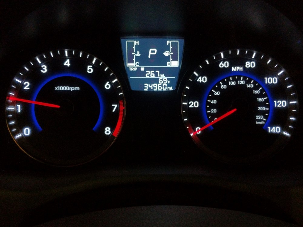 2017 Hyundai Accent - Odometer Close Up