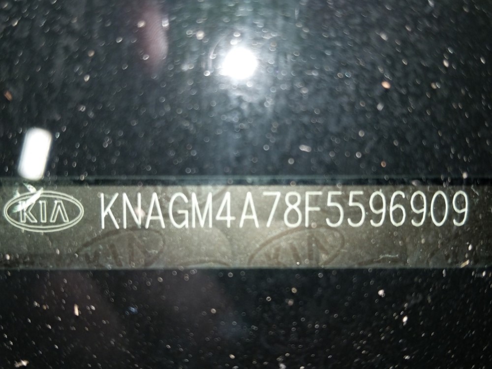 2015 Kia Optima - VIN Plate