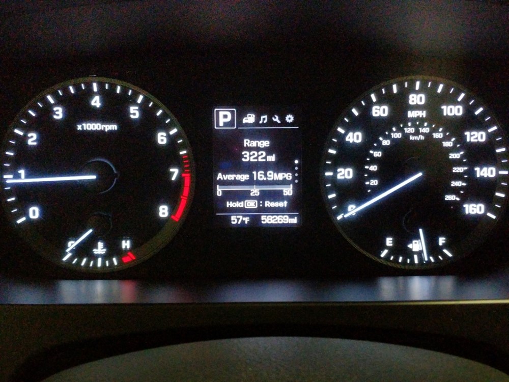 2016 Hyundai Sonata - Odometer Close Up