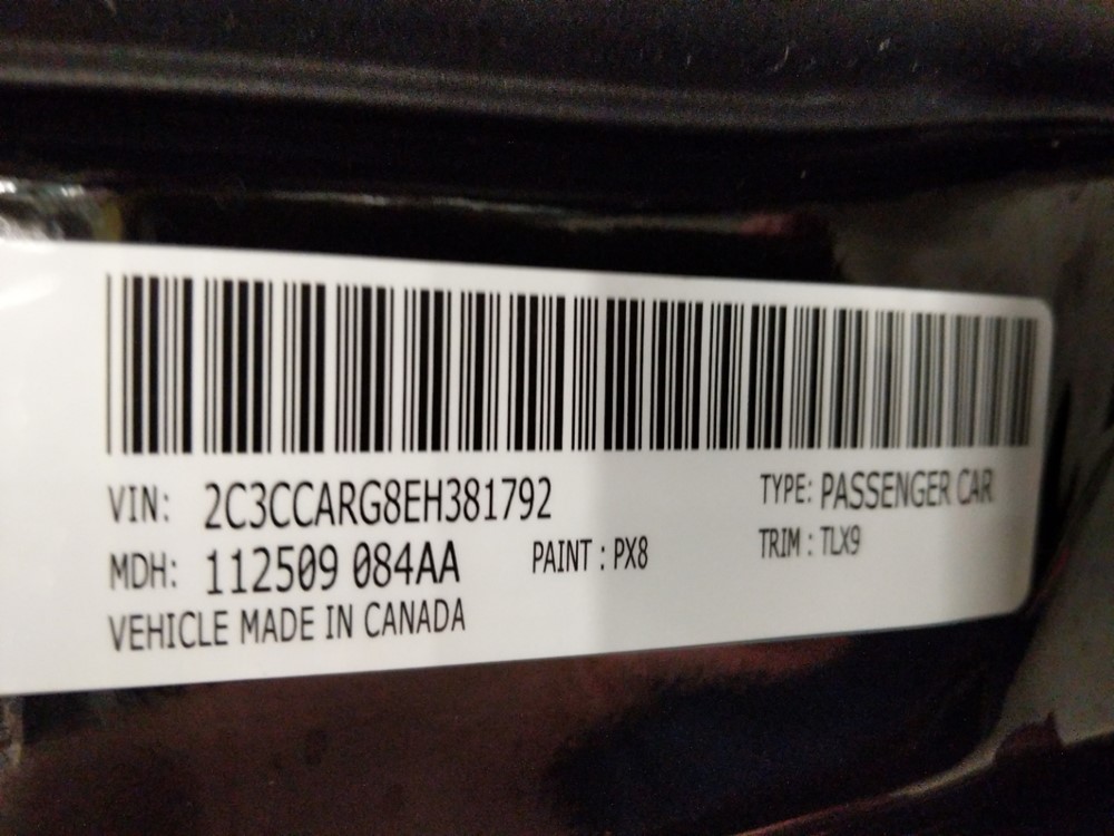 2014 Chrysler 300 - VIN Plate