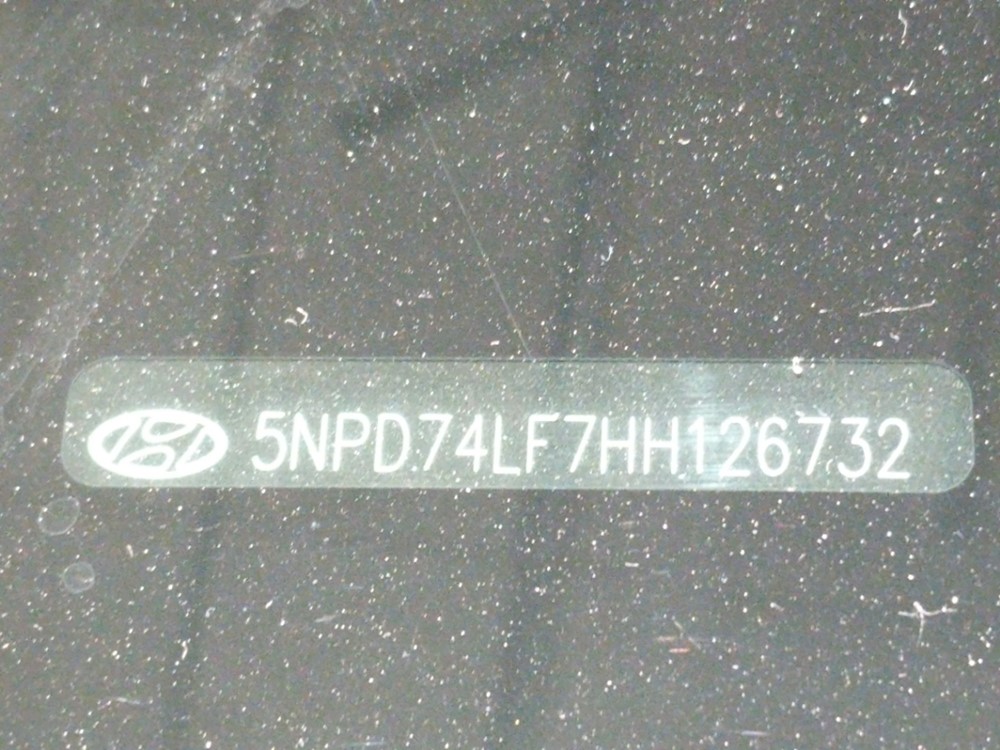 2017 Hyundai Elantra - VIN Plate