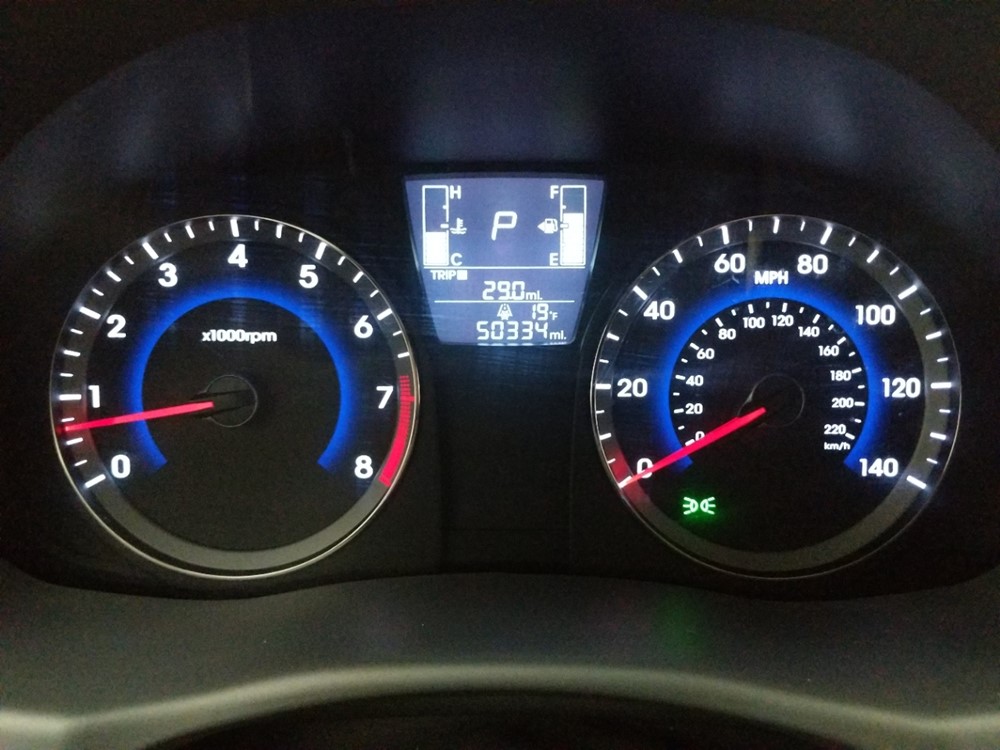 2017 Hyundai Accent - Odometer Close Up