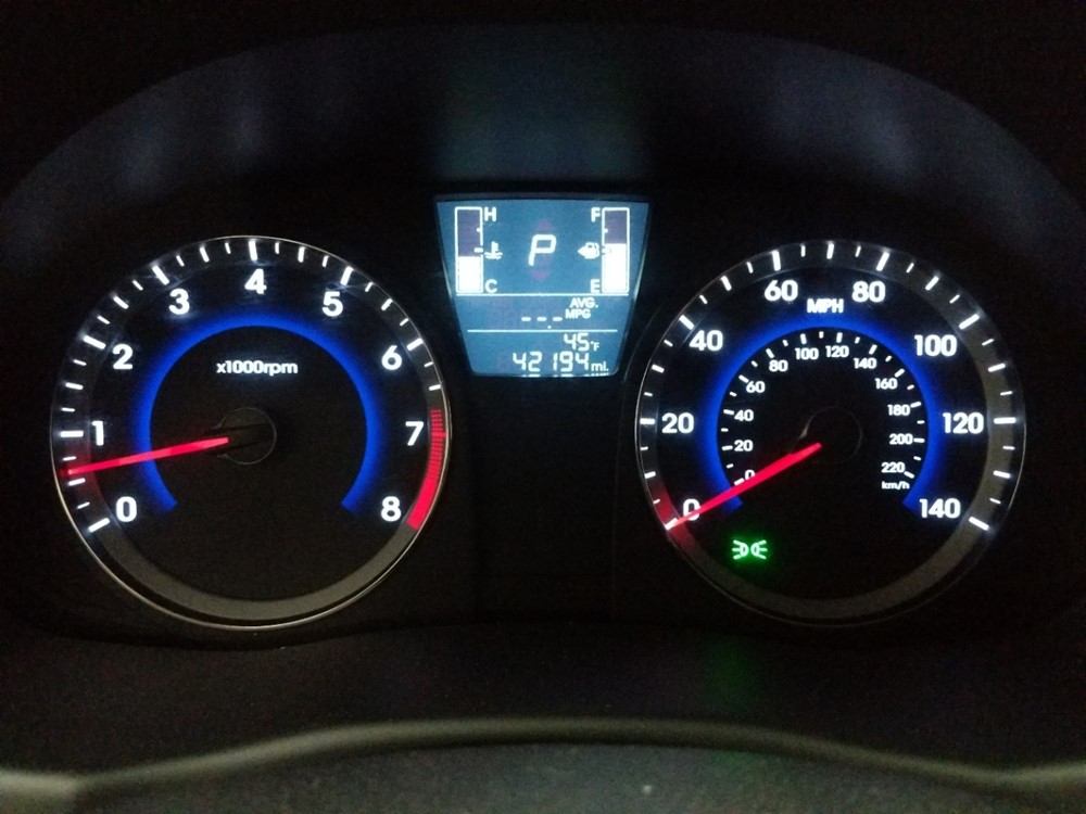 2017 Hyundai Accent - Odometer Close Up