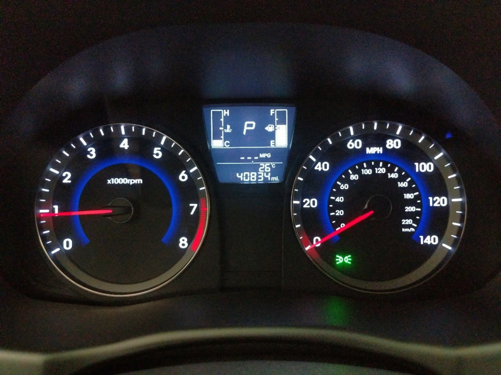 2017 Hyundai Accent - Odometer Close Up