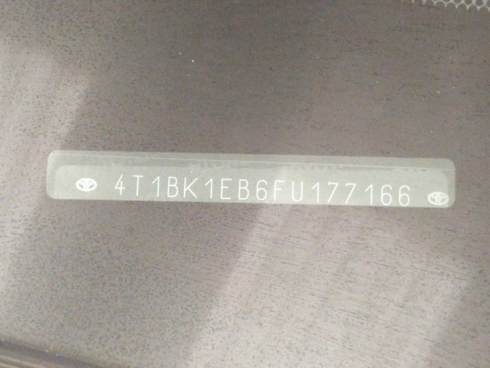 2015 Toyota Avalon - VIN Plate