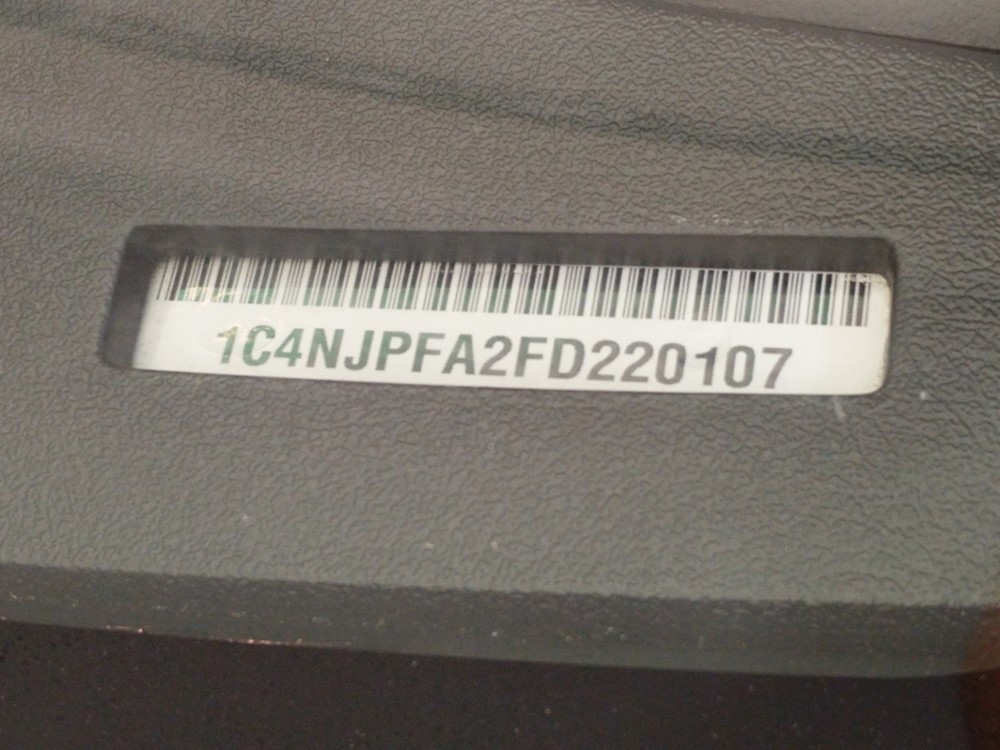 2015 Jeep Patriot - VIN Plate